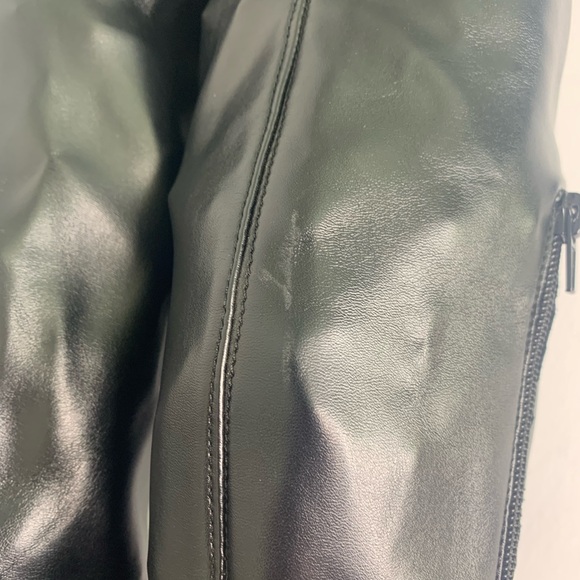 Black Faux Leather Thigh High Stiletto Boots Size 6 - Picture 9 of 14